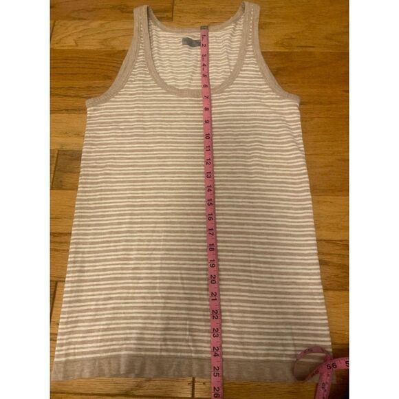 Athleta women's tan/white striped thin strap scoop neck athletic tank top sz med - Picture 7 of 7